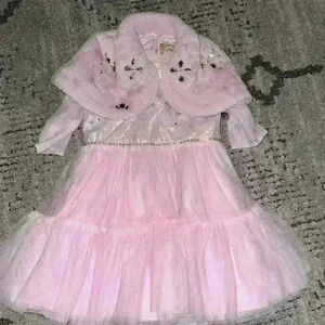 Disney Princess Pink Dress with Shoulder Wrap/Shrug Size 4